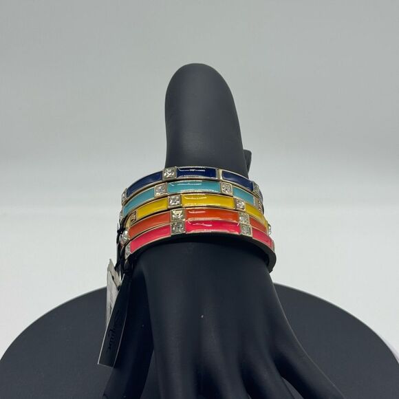 Nordstrom Hinged Yellow Bangle Bracelet with Crystals - Picture 3 of 8